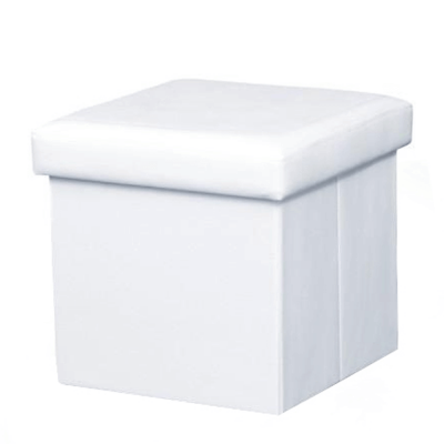 Skládací taburet TELA. Ekokůže/bílá