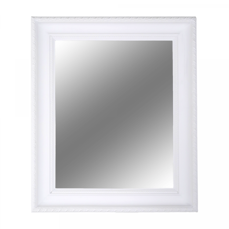 Zrcadlo MALKIA 54x64. Dřevo/bílá Zrcadlo MALKIA 54x64. Dřevo/bílá
