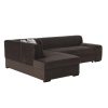 Rohová rozkládací sedací souprava MINERVA L s úložným prostorem. Hnědá