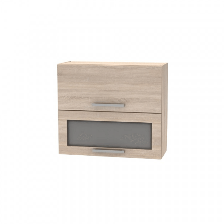 Horní výklopná skříňka se sklem 2DV, dub sonoma, NOPL-016-OH