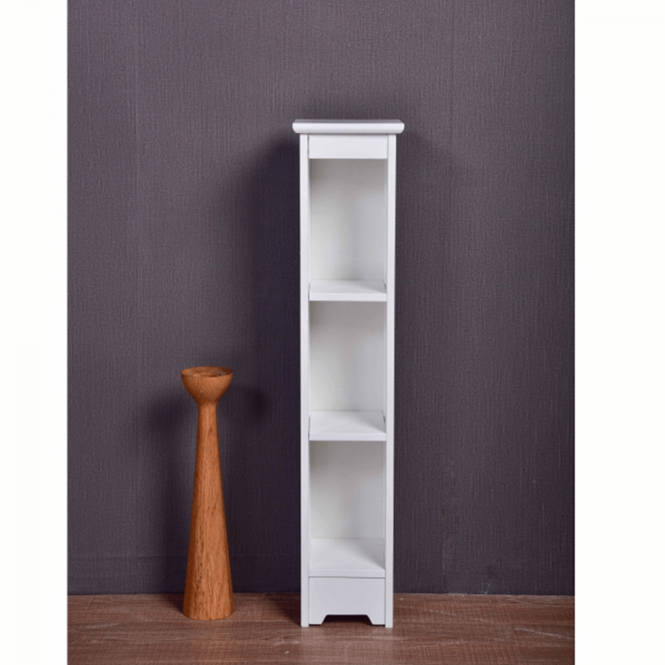 Úzký koupelnový regál ATENE. Bílý