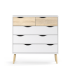 Zásuvková komoda OSLO. Dub sonoma / bílá