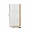 Šatní a policová skříň TEYO 4D. Bílá/dub sonoma