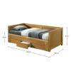 Rozkládací postel GORETA dub 90/180x200 – praktická postel s úložným prostorem