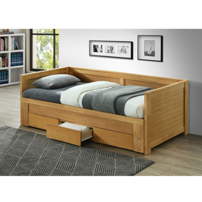 Rozkládací postel GORETA dub 90/180x200 – praktická postel s úložným prostorem