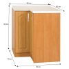 Kuchyňská skříňka, olše, levá, LORA MDF NEW KLASIK S90 / 90 Kuchyňská skříňka, olše, levá, LORA MDF NEW KLASIK S90 / 90