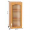 Kuchyňská skříňka horní, olše, pravá, LORA MDF NEW KLASIK W40S