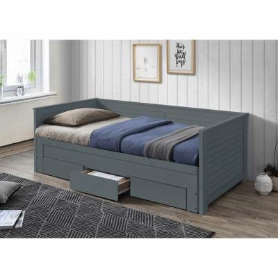 Rozkládací postel GORETA šedá 90/180x200 – postel s úložným prostorem a přistýlkou