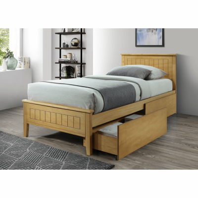 Jednolůžková postel MIDEA 90x200 včetně roštu. Dub