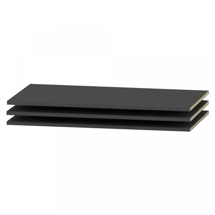 Police do skříně, černá, 3 ks, SIRAN