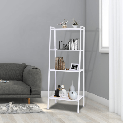 Kovový regál ALDEA se 4 policemi. Bílý