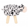 Taburet MOLLY ve tvaru kravičky. Látka Velvet bílá / černá / přírodní Taburet MOLLY ve tvaru kravičky. Látka Velvet bílá / černá / přírodní