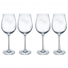 TEMPO-KONDELA SNOWFLAKE VINO, sklenice na víno, set 4 ks, s krystaly, 450 ml