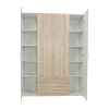 Šatní a policová skříň GWEN 4D se zásuvkami. Dub sonoma