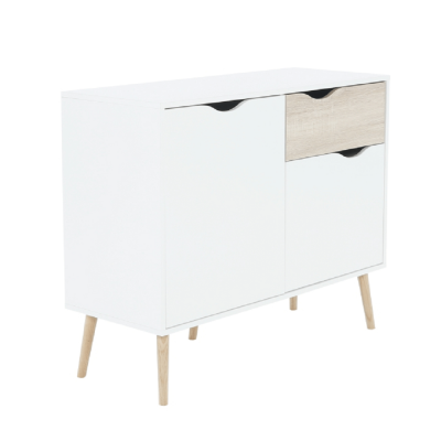 Komoda OSLO 2D se zásuvkou. Dub sonoma / bílá