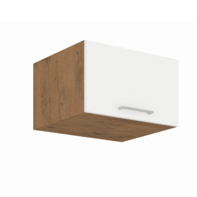 Horní skříňka, dub lancelot / bílá extra vysoký lesk HG, VEGA 60 Nagu-36 1F