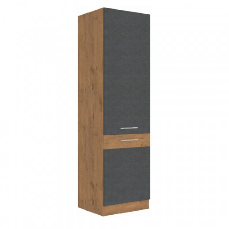 Vysoká skříňka, šedá matná / dub lancelot, VEGA 60 DK-210 2F