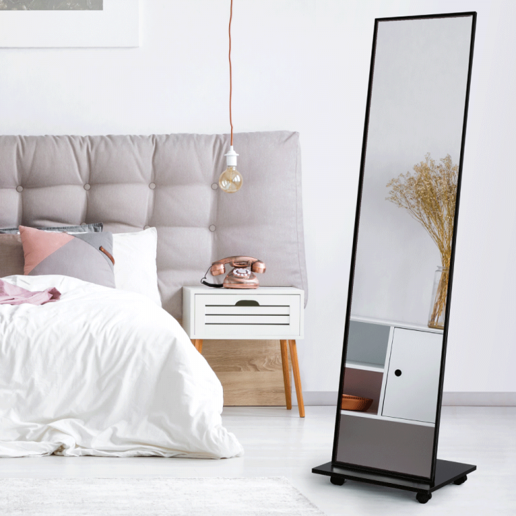 Zrcadlo na kolečkách NEPTUN. Černé