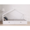 Postel s 2 kontejnery, bílá, ELISIA