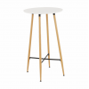 Barový stůl, bílá/dub, průměr 60 cm, IMAM