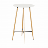 Barový stůl, bílá/dub, průměr 60 cm, IMAM