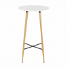 Barový stůl, bílá/dub, průměr 60 cm, IMAM