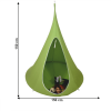 Závěsné houpací křeslo, zelená, KLORIN NEW KLASIK CACOON HAMMOCK