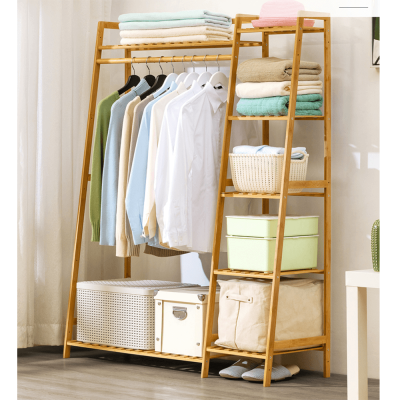 Šatní organizér VINET. Přírodní bambus