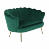 Lavice ve stylu Art-deco, smaragdová Velvet látka / gold chrom-zlatý, NOBLIN