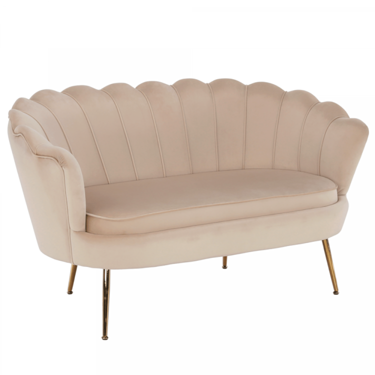 Lavice ve stylu Art-deco, béžová Velvet látka / gold chrom-zlatý, NOBLIN Lavice ve stylu Art-deco, béžová Velvet látka / gold chrom-zlatý, NOBLIN