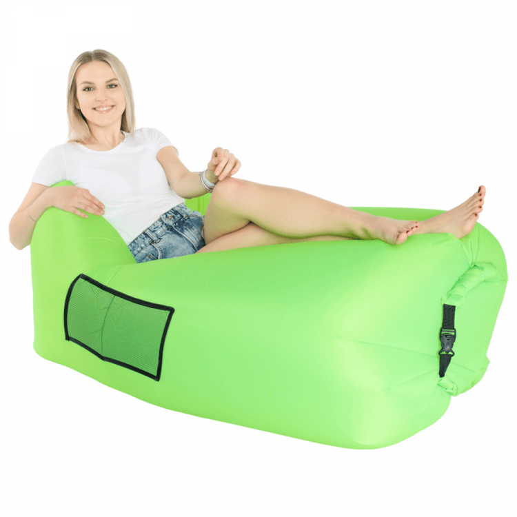 Nafukovací sedací vak/lazy bag, zelená, LEBAG Nafukovací sedací vak/lazy bag, zelená, LEBAG