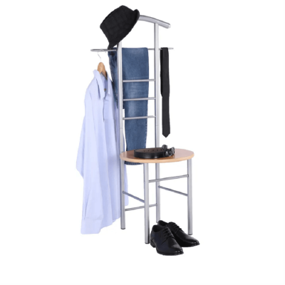 Věšák-němý sluha FRANK. Buk / stříbrná