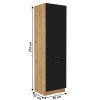 Potravinová skříňka, černý mat / dub artisan, Monro 60 DK-210 2F Potravinová skříňka, černý mat / dub artisan, Monro 60 DK-210 2F