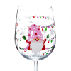 TEMPO-KONDELA TIPSY TRIO, sklenice na víno, set 3 ks, 450 ml, čiré se zimním motivem