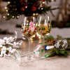 TEMPO-KONDELA TIPSY TRIO, sklenice na víno, set 3 ks, 450 ml, čiré se zimním motivem