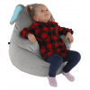Sedací vak, šedá látka, BABY TYP 2
