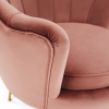 Křeslo ve stylu Art-deco, růžová Velvet látka / gold chrom-zlatý, NOBLIN