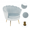 Křeslo ve stylu Art-deco, šedomodrá Velvet látka/gold chrom-zlatý, NOBLIN Křeslo ve stylu Art-deco, šedomodrá Velvet látka/gold chrom-zlatý, NOBLIN