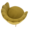 Křeslo ve stylu Art-deco, hořčicová Velvet látka/gold chrom-zlatý, NOBLIN