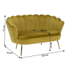 Lavice ve stylu Art-deco, hořčicová Velvet látka / gold chrom-zlatý, NOBLIN Lavice ve stylu Art-deco, hořčicová Velvet látka / gold chrom-zlatý, NOBLIN