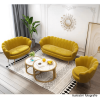Křeslo ve stylu Art-deco, hořčicová Velvet látka/gold chrom-zlatý, NOBLIN