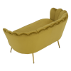Lavice ve stylu Art-deco, hořčicová Velvet látka / gold chrom-zlatý, NOBLIN Lavice ve stylu Art-deco, hořčicová Velvet látka / gold chrom-zlatý, NOBLIN
