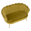 Lavice ve stylu Art-deco, hořčicová Velvet látka / gold chrom-zlatý, NOBLIN Lavice ve stylu Art-deco, hořčicová Velvet látka / gold chrom-zlatý, NOBLIN