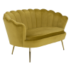 Lavice ve stylu Art-deco, hořčicová Velvet látka / gold chrom-zlatý, NOBLIN Lavice ve stylu Art-deco, hořčicová Velvet látka / gold chrom-zlatý, NOBLIN