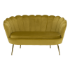 Lavice ve stylu Art-deco, hořčicová Velvet látka / gold chrom-zlatý, NOBLIN Lavice ve stylu Art-deco, hořčicová Velvet látka / gold chrom-zlatý, NOBLIN