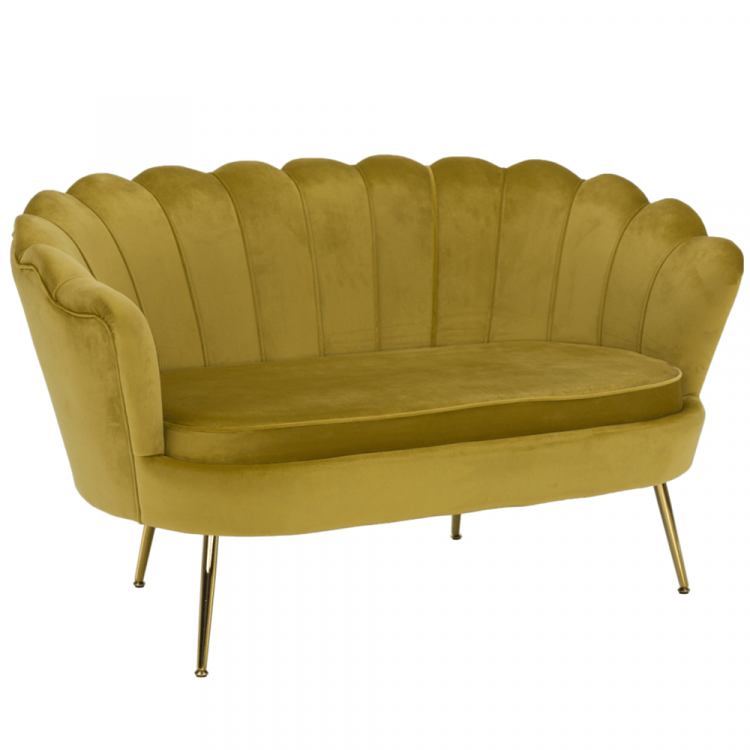 Lavice ve stylu Art-deco, hořčicová Velvet látka / gold chrom-zlatý, NOBLIN Lavice ve stylu Art-deco, hořčicová Velvet látka / gold chrom-zlatý, NOBLIN