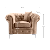 Luxusní křeslo, světle hnědá Velvet látka, ROMANO Luxusní křeslo, světle hnědá Velvet látka, ROMANO