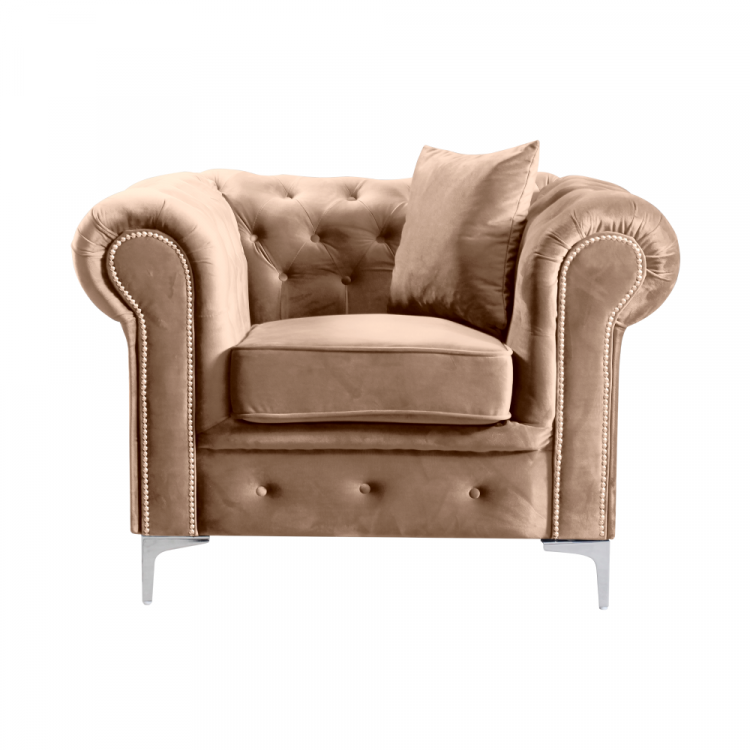 Luxusní křeslo, světle hnědá Velvet látka, ROMANO Luxusní křeslo, světle hnědá Velvet látka, ROMANO