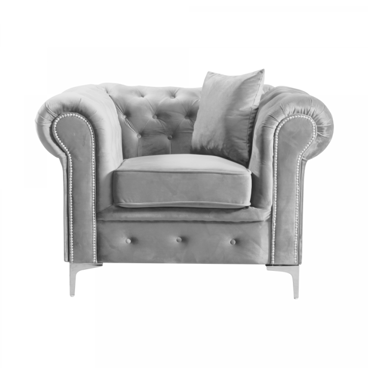 Luxusní křeslo, světle šedá Velvet látka, ROMANO Luxusní křeslo, světle šedá Velvet látka, ROMANO