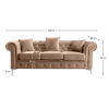 Luxusní 3-sed, světle hnědá Velvet látka, ROMANO Luxusní 3-sed, světle hnědá Velvet látka, ROMANO